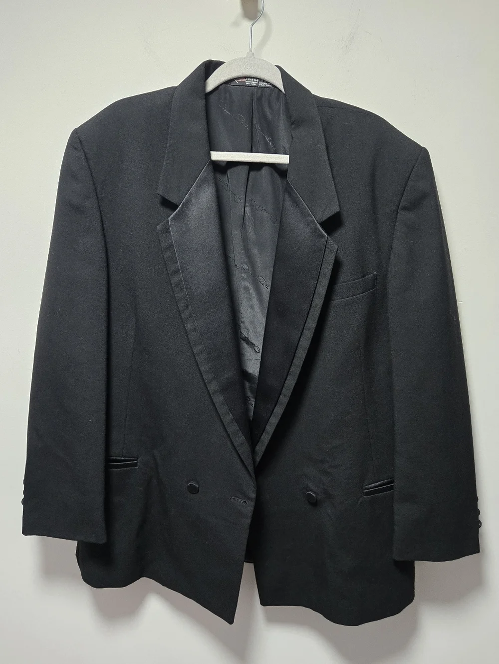 Oscar De La Renta Tuxedo Suit Jacket Size 43R Wedding Prom Formal Sam Meyers